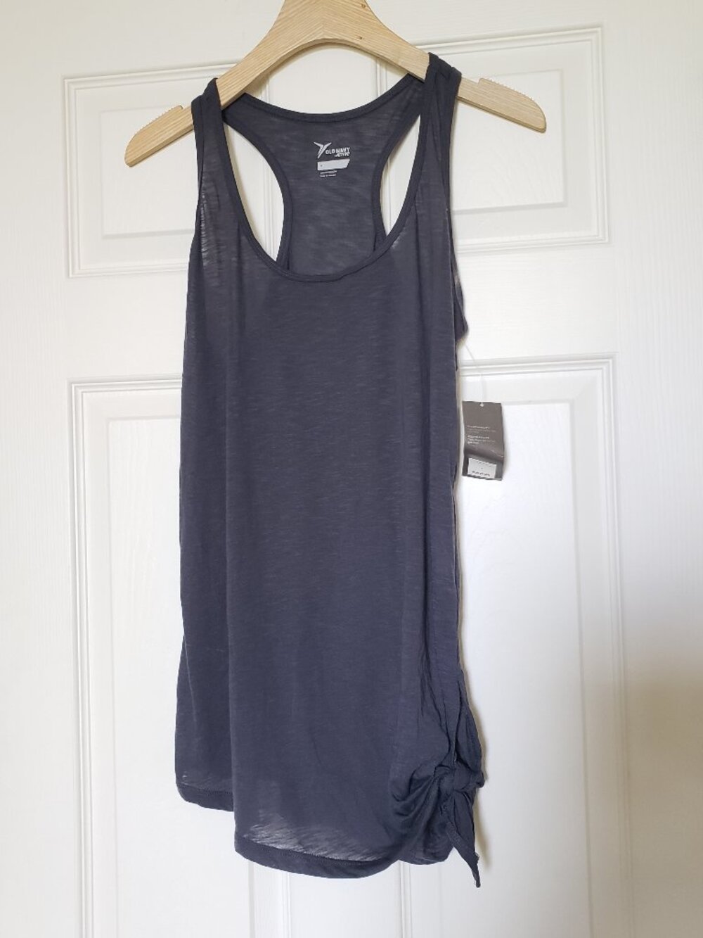 Old Navy Active Go-Dry Loose Charcoal Grey Side Tie Tank - Size Medium - NWT